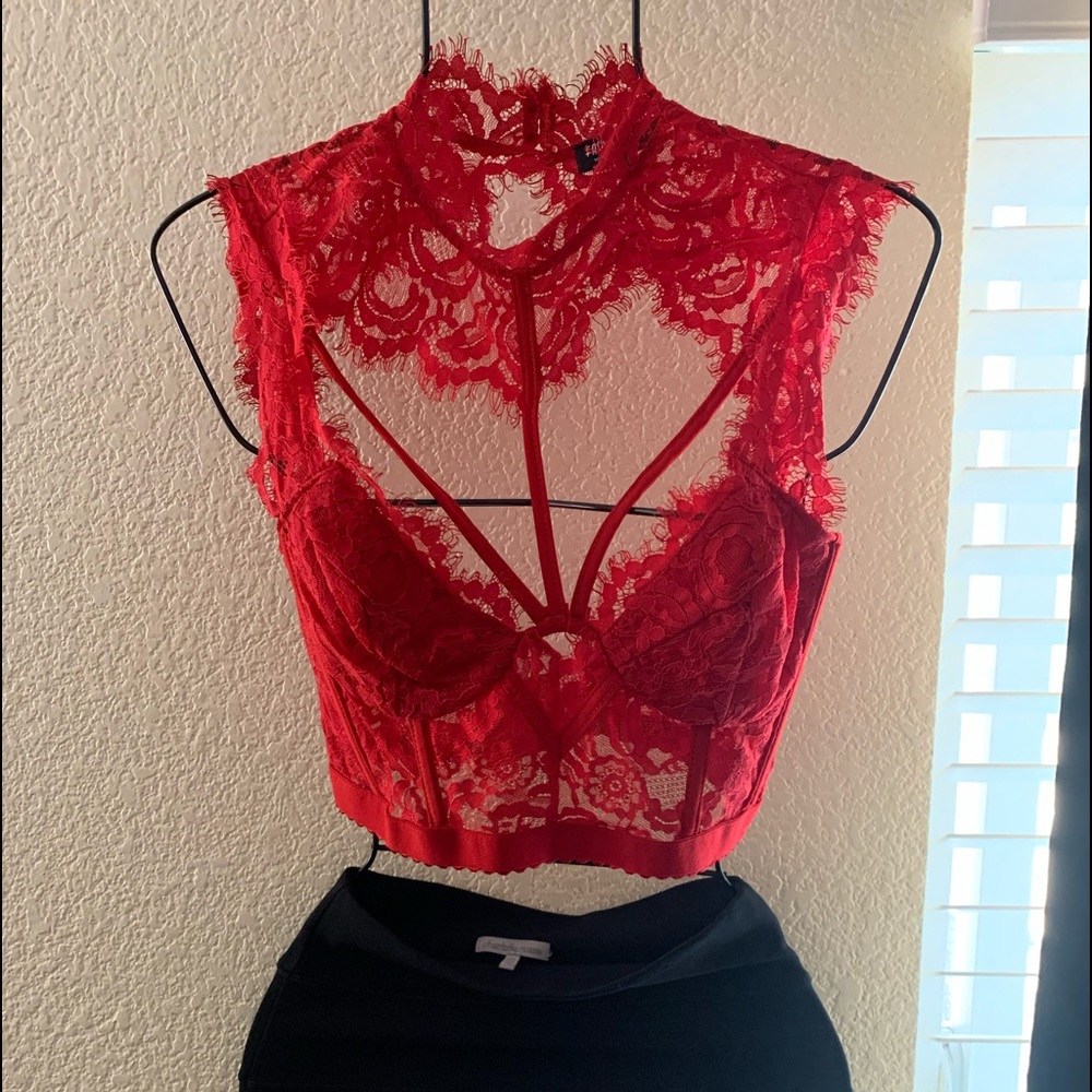 Laced in you crop top